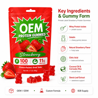Gummies de protéines de lactosérum 11g à marque privée OEM pour une collation saine, soutien immunitaire, riches en nutriments essentiels pour hommes