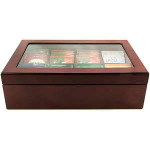 <span class=keywords><strong>Caja</strong></span> de embalaje de té de madera <span class=keywords><strong>MDF</strong></span> de 8 compartimentos, pintura mate marrón personalizada, venta al por mayor - Product Image 1