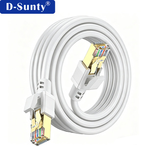 Câble LAN Cat8 pour extérieur, câble Ethernet SFTP, cuivre pur 28AWG, RJ45, noir et blanc, 1M 2M 3M 5M 10M 15M 20M 30M, câble réseau - Product Image 5