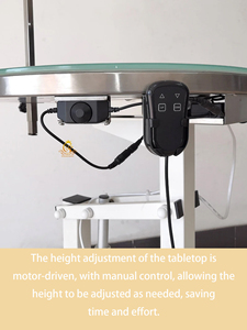 โต๊ะกรูมมิ่งสัตว์เลี้ยงแบบกลมพร้อมไฟ LED ควบคุมด้วยรีโมทไฟฟ้า ยี่ห้อ EUR PET ผลิตจากยาง สำหรับสุนัขและแมว พร้อมกรรไกร  ขายส่งจากโรงงาน รับผลิตตามสั่ง - Product Image 4