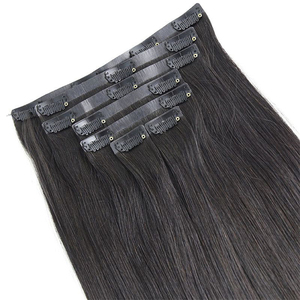 PU-Schuss nahtlose In-Clip-Haarverlängerung 100 % rohes vietnamesisches menschliches Haar seidig gerades Clip-Ins menschliche Haarverlängerungen In-Clip - Product Image 3