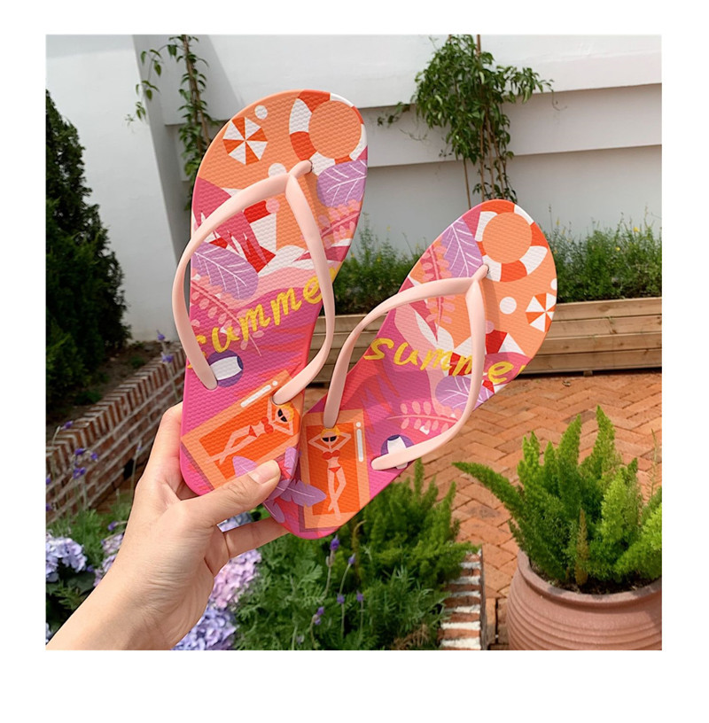 Summer Beach Beach Flip Flops Girls Custom Logo PVC Flips-flops Slippers Women