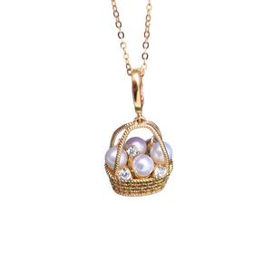 Collar de Perlas Blancas de Agua Dulce de 6-7 mm para Mujer, Plata de Ley S925 con Pequeña Perla Dorada Separada, Estilo Coreano - Product Image 5