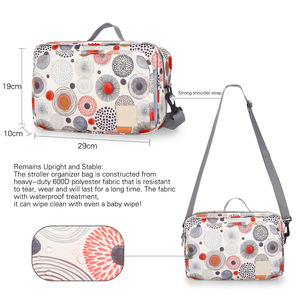 Bolsa de pañales impermeable con estampado, bolsa colgante para cochecito de bebé con correa de hombro curvada para almacenamiento en el hogar, primavera 2024 - Product Image 4