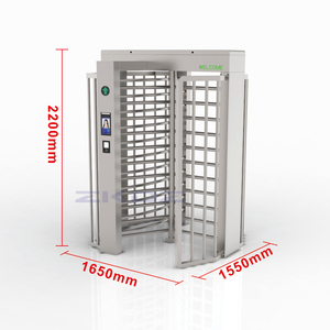 Torniquete de Seguridad de Altura Completa con Mecanismo Semiautomático Giratorio, Control de Acceso Peatonal por Huella Dactilar, Tres Brazos - Product Image 1