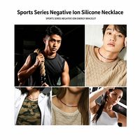 Collier Magnétique Thérapeutique en Silicone à Achat en Gros, avec Aimant Intégré et Design Plaqué Sous Vide, pour l'Équilibre Énergétique, Bijou de Mode Sportif