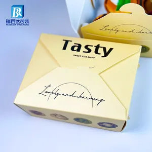 Custom Logo Custom Design Chocolate Brownie Bake Bakery Croissant Cake French Eclairs Packaging Box Paper Box