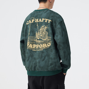 Nouveau <span class=keywords><strong>Sweat</strong></span>-shirt en <span class=keywords><strong>molleton</strong></span> de coton pour homme, collection Automne-Hiver 2024, à col rond, manches longues, coupe ample, grande taille, avec motif lettres imprimé numériquement - Product Image 2