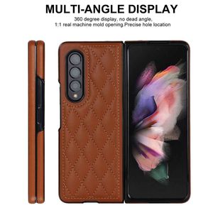Étui en cuir élégant à carreaux pour Samsung Z Fold 5 Matériau PC durable pour <span class=keywords><strong>Galaxy</strong></span> Z Fold 4 <span class=keywords><strong>5G</strong></span> Z Fold Étuis pour téléphones portables - Product Image 3