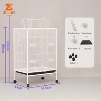 Cage d'élevage d'oiseaux d'intérieur en métal, design lucarne, avec perchoir en bois – Meilleure vente