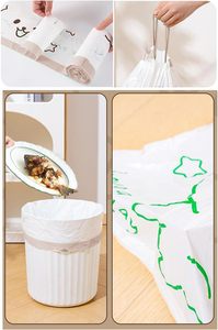 ถุงขยะแบบมีเชือกผูก ผลิตจากพลาสติก PE รีไซเคิลได้ เป็นมิตรต่อสิ่งแวดล้อม (แบบกำหนดเองได้) - Product Image 3