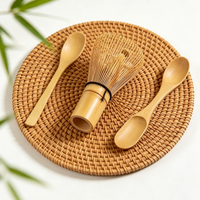 Ensemble Fouet à Matcha Chasen en Bambou Naturel à 100 Dents et Cuillère à Matcha Chashaku Faits Main Japonais, Écologiques, pour Thé Matcha – Marque Privée