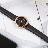 Relojes de Pulsera Automáticos de Lujo con Logotipo de Marca Más Vendidos para Mujer, Acero Inoxidable para Venta al por Mayor, Correa de Cuero