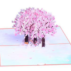 Biglietto di auguri di fiori di ciliegio tridimensionale fatto a mano elegante carta inviti regali per matrimoni grazie <span class=keywords><strong>amore</strong></span> per affari - Product Image 3