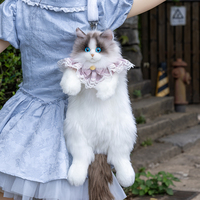 Nouveau Sac à Dos Chat Ultra Doux et Réaliste 2026 – Sac de Transport Moelleux en Forme de Chat pour Animaux de Compagnie avec Fonction de Rangement