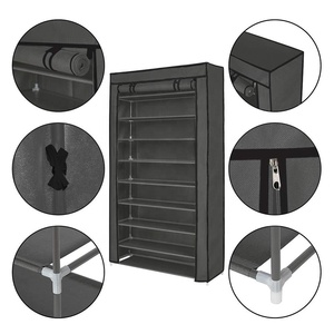 Meuble à Chaussures à 10 Niveaux, Organisateur <span class=keywords><strong>de</strong></span> <span class=keywords><strong>Rangement</strong></span> avec Housse en Tissu Non-Tissé - Product Image 2