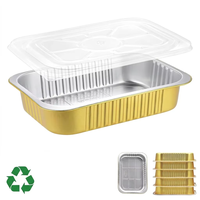 Barquettes jetables écologiques en aluminium de qualité alimentaire, rectangulaires, pour four, grill, barbecue, poisson grillé, fruits de mer
