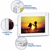 Cadre photo en acrylique personnalisé avec logo sur mesure pour affichage magnétique double face pour cartes de table, usage domestique/bureau