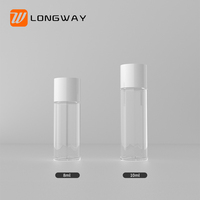 Flacon pompe en plastique PET de 8 ml et 10 ml pour cosmétiques, emballage de voyage, petit flacon à visser avec impression sérigraphique, type de scellage de surface pour lotions