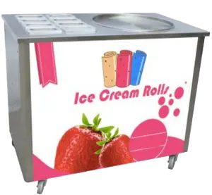 Commerciële Gebakken Ijs Machine Platte Pan Fry Icecream Machine Thailand Ijs Roll Machine