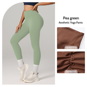 Leggings Deportivos de Yoga para Mujer, Cintura Alta, Sólidos, Ecológicos, Transpirables, de Secado Rápido y Resistentes a las Arrugas, para Gimnasio, Pilates y Fitness - Product Image 3