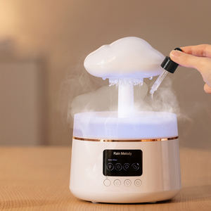 White Noise Air Humidifier Raindrop <b>Aroma</b> <b>Diffuser</b> Humidifier Night Light Ultrasonic Remote Control Rain Cloud <b>Aroma</b> <b>Diffuser</b> - Product Image 1