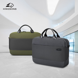 Kingsons Men's Business <b>Briefcase</b> Polyester Laptop Bag With Zipper Closure For Travel And Office Use - Product Image 1