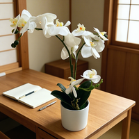Bunga Pernikahan Grosir Bunga Anggrek Phalaenopsis Buatan Aksesoris Dekorasi Rumah Rangkaian Bunga untuk Meja Ruang Kantor