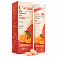 Comprimés effervescents de L-Carnitine pour la production d'énergie avec Vitamines B6, B12 et Taurine, 10 portions, Fabrication sur mesure