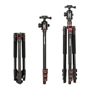 Q530 Nieuwe Draagbare Aluminium Statief 65 "Dslr Statief Met Panoramische Balhoofd 2 In 1 Driepoot Monopod Houder