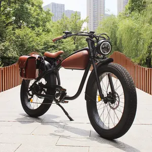 Hammer Kekuatan tinggi sepeda listrik vintage, 750W cafe pembalap listrik ban sepeda lemak 26'4. 0 e bike 1000 watt untuk pria