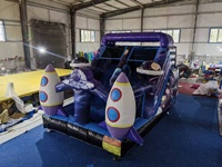 Château gonflable de jardin QY, toboggan et trampoline combinés, taille 4x4m, thème Bluey, personnalisable, en PVC commercial – Vente chaude