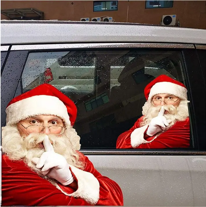 Adesivos de carro Papai Noel Decorações criativas com janela adesivos estampados Single through adesivos Auto acessórios