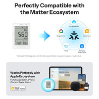SONOFF SAWF-08P AirGuard CO2 Matter Wi-Fi Moniteur de Qualité de l'Air Multimètre Environnemental Alexa Maison Nouveau Usage Commercial Beige 1 An