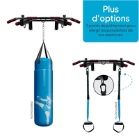 Barre de musculation multi-prises en acier pour porte, portable, pour exercices à domicile, entraînement complet du corps (pompes, tractions, barre de traction)