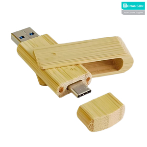 Wooden Swivel Type C USB Flash Drive with logo Wholesale OTG USB Pendrive 8GB 16GB <strong>32GB</strong> Free Custom logo Wood USB <strong>Memory</strong> <strong>Stick</strong> - Product Image 2