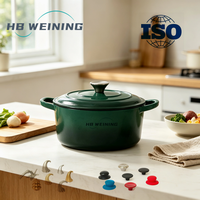 Casserole en fonte émaillée de haute qualité, avec plusieurs poignées de couvercle optionnelles pour la maison et la restauration