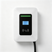 Borne de recharge pour véhicule électrique Wallbox, station de recharge intelligente AC avec lecteur de carte RFID, Type 2, 7 kW, étanche IP65, utilisation domestique et professionnelle