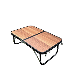 <b>Folding</b> <b>Outdoor</b> <b>Table</b> Rectangular Engineered Wood Iron Frame Minimalist Design Portable Camping Picnic Use - Product Image 1
