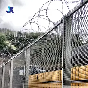 2024 Panel de malla de seguridad de prisión de valla de seguridad anticaída con recubrimiento de polvo galvanizado en caliente 358