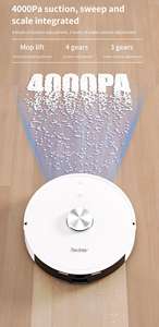 مكنسة Redkey R10 الروبوتية الذكية للمنزل، مصدر طاقة كهربائي، تنظيف رطب وجاف، نظام ملاحة LDS، بطارية، خزان مياه، لغة تشغيل أمريكية - Product Image 6