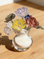 Bouquet de fleurs en verre artisanal miniature personnalisé, fleurs du mois de naissance, cadeau d'anniversaire, anniversaire de mariage, remise de diplôme
