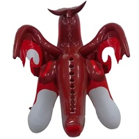 Jouet classique le plus vendu, drôle, de style professionnel personnalisé, dragon rouge gonflable qui couine