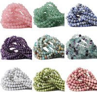 Aigue-marine naturelle de qualité A, 8mm, pierres précieuses naturelles, quartz rose, perles amples, perles en cristal améthyste pour la fabrication de bijoux