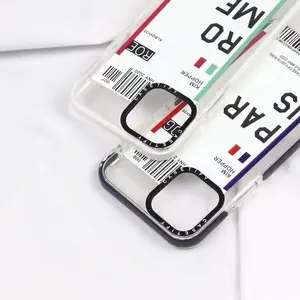 Venta al por mayor caso iphone xr entradas-Shemax para iPhone caso personalizado de embarque billete caja del teléfono para iPhone 13 Pro protectora de TPU luz fuerte cubre