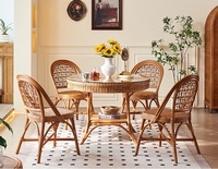 Tabouret de bar bohème moderne, fauteuil de salon intérieur, canapé avec dossier, mobilier de jardin en rotin tressé, tables de salle à manger en bois pour hôtel