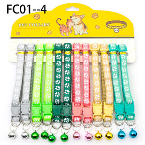 <span class=keywords><strong>Collar</strong></span> de colección de collares para mascotas con estampado de pata, paquete de 12 colores múltiples para perros, <span class=keywords><strong>Collar</strong></span> de gato con campanas - Product Image 3