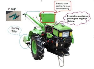 Điện bắt đầu đi bộ máy kéo với lưu trữ pin trang trại máy với thực hiện ROTARY tillers và chỗ ngồi - Product Image 3