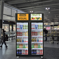 Réfrigérateur intelligent à double porte de grande capacité Intelligence artificielle Technologie visuelle Distributeurs automatiques Snacks Boissons Vente au détail SDK