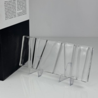 Panneau de verre coulé rectangulaire cannelé linéaire asymétrique transparent contemporain pour écran de balcon à persiennes – Vente en gros